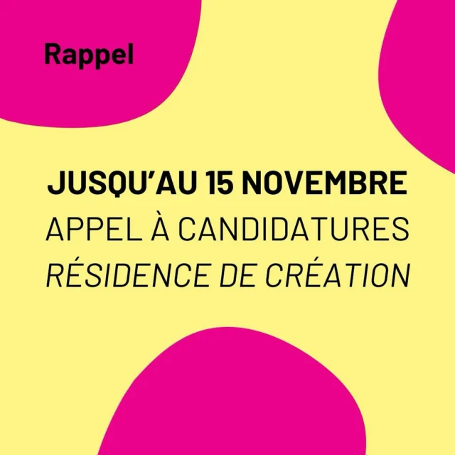 𝗥𝗔𝗣𝗣𝗘𝗟 ● 𝗗𝗘́𝗣𝗢̂𝗧 𝗗𝗘𝗦 𝗖𝗔𝗡𝗗𝗜𝗗𝗔𝗧𝗨𝗥𝗘𝗦 
➼ 𝗿𝗲́𝘀𝗶𝗱𝗲𝗻𝗰𝗲 𝗱𝗲 𝗰𝗿𝗲́𝗮𝘁𝗶𝗼𝗻

Il reste encore 15 jours pour que vous nous partagiez vos projets en cours en vue d’une résidence de création à Episcène. 

𝗜𝗡𝗙𝗢𝗦 
Retrouvez toutes les infos au sujet de nos résidences ici :
➼ https://t.ly/4aPqs

𝗖𝗢𝗡𝗧𝗔𝗖𝗧
𝗝𝗲𝗮𝗻𝗻𝗶𝗻𝗲 𝗛𝗼𝗿𝗿𝗶𝗼𝗻
jeannine.horrion@episcene.be

🖇️ 𝗗𝗲́𝗽𝗼̂𝘁 𝗷𝘂𝘀𝗾𝘂‘𝗮𝘂 𝟭𝟱 𝗻𝗼𝘃𝗲𝗺𝗯𝗿𝗲. 🖇️

𝘕‘𝘢𝘵𝘵𝘦𝘯𝘥𝘦𝘻 𝘱𝘭𝘶𝘴 !

𝘈𝘷𝘦𝘤 𝘭𝘦 𝘴𝘰𝘶𝘵𝘪𝘦𝘯 𝘥𝘦 𝘭𝘢 𝘍𝘦́𝘥𝘦́𝘳𝘢𝘵𝘪𝘰𝘯 𝘞𝘢𝘭𝘭𝘰𝘯𝘪𝘦-𝘉𝘳𝘶𝘹𝘦𝘭𝘭𝘦𝘴 𝘦𝘵 𝘭𝘢 𝘞𝘢𝘭𝘭𝘰𝘯𝘪𝘦-𝘉𝘳𝘶𝘹𝘦𝘭𝘭𝘦𝘴 𝘐𝘯𝘵𝘦𝘳𝘯𝘢𝘵𝘪𝘰𝘯𝘢𝘭. 

#episcène #avignon #théâtre  #artistes #compagnies #artistebelge #artistefrançais #accompagnementartistique #comédien #comédienne #appelàcandidatures #résidence #résidenceartistique #résidencethéâtrale #création #créationthéâtrale #jeunecréation #artduspectacle #spectaclevivant #culture #développementartistique  #belge  #belgique #belgitude #wbi #federationwalloniebruxelles #elisabethdegryse #pierreyvesjeholet